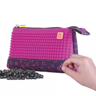 Pixelbags Neoprenowy pi�rnik na suwak z purpurowym panelem