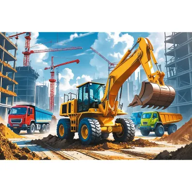 Puzzle 60 el. Traktor koparko - �adowarka Trefl