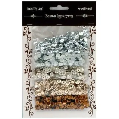 Galeria Hobby Zestaw cekiny srebrno br�zowe 6mm, 30g