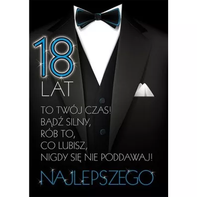 Stamp Karnet Party naklejany B6 + koperta. Wz�r nr 11 Urodziny 18
