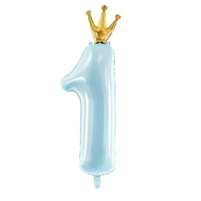 PartyDeco Balon foliowy 1 b��kitny 37x100cm