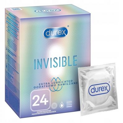 Durex prezerwatywy Invisible dodatkowo nawilżane cienkie 24 szt.
