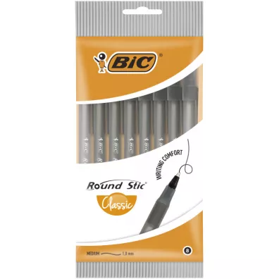 Bic Dugopis Round Stic Classic Pouch czarny 8 szt.