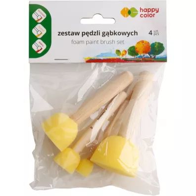 Happy Color P�dzel g�bkowy okr�g�y 4 szt.