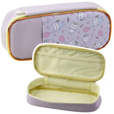 LeanToys Pi�rnik szkolny z zaj�czkami fiolet 24cm