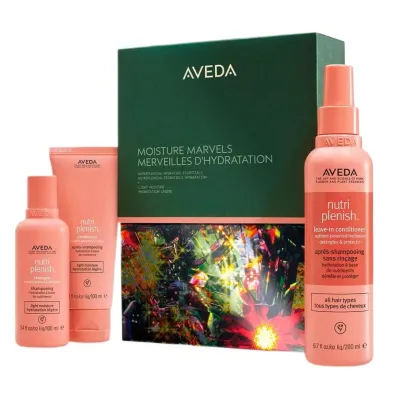 Aveda Zestaw Moisture Marvels Nutriplenish szampon do w�os�w + od�ywka do w�os�w + od�ywka do w�os�w bez sp�ukiwania 2 x 100 ml + 200 ml
