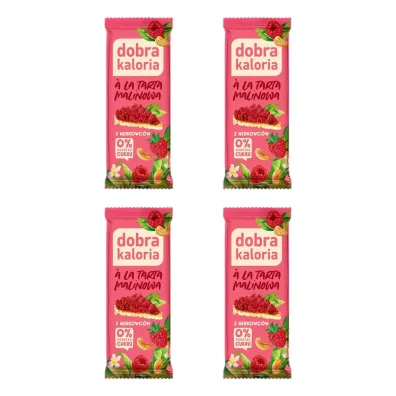 Dobra Kaloria Baton z nerkowc�w ala tarta malinowa Zestaw 4 x 35 g