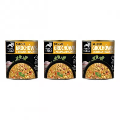M�ska Rzecz Danie gotowe Groch�wka z kie�bas� i boczkiem zestaw 3 x 840 g