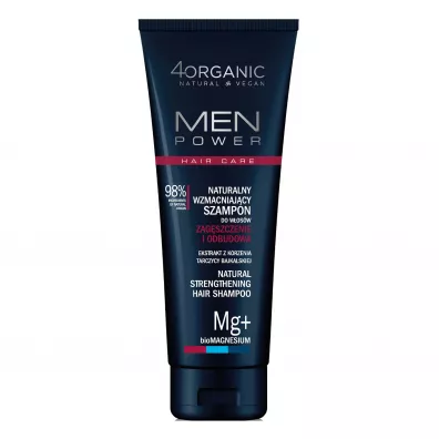 4organic Men Power Naturalny wzmacniajcy szampon zagszczenie i odbudowa 250 ml