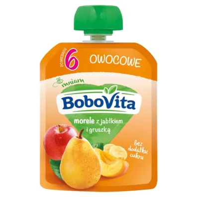 BoboVita Mus morele z jab�kiem i gruszk� po 6 miesi�cu 80 g