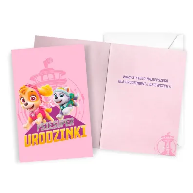 Kukartka Karnet Urodziny Psi Patrol dziewczynka