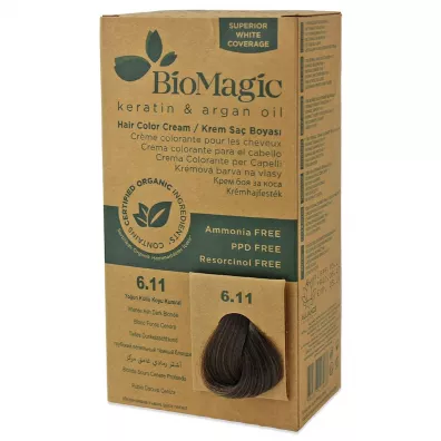 Biomagic Farba do w�os�w intensywny popielaty ciemny blond (6.11) 250 g