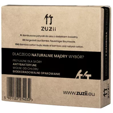 ZUZii Bambusowe patyczki kosmetyczne do uszu 100 szt.