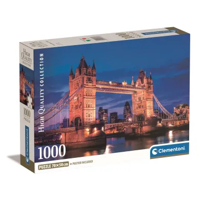 Puzzle 1000 el. Compact Tower Bridge at night Clementoni