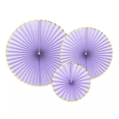 PartyDeco Rozety dekoracyjne Yummy liliowe 3 szt.