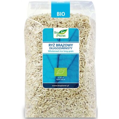 Bio Planet Ryż brązowy długoziarnisty bezglutenowy 1 kg Bio