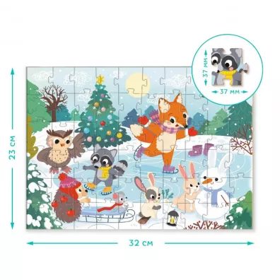 Puzzle 60 el. Pory roku. Zabawa na �y�wach Dodo