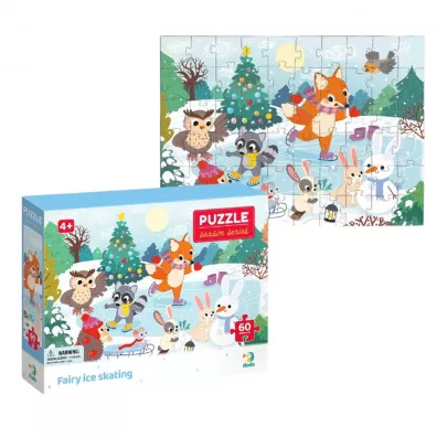 Puzzle 60 el. Pory roku. Zabawa na �y�wach Dodo