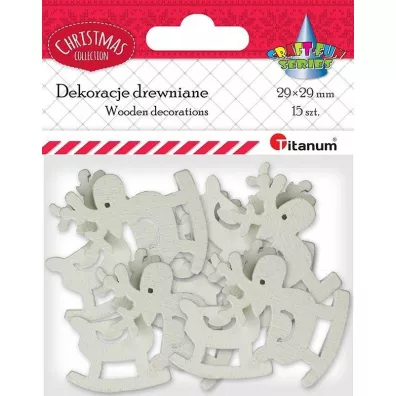 Titanum Drewniane renifery na biegunach a�urowe 15 szt.
