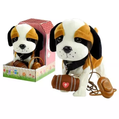 Interaktywny bernardyn na smyczy + buda Leantoys