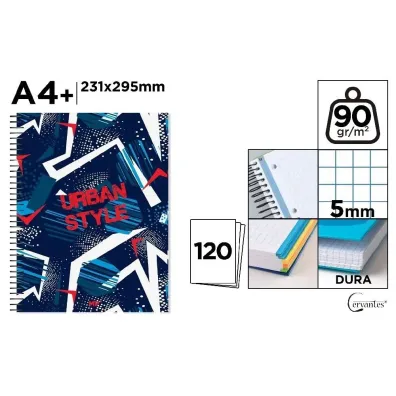 Cervantes Notatnik A4+/120K ko�owy kratka urban style