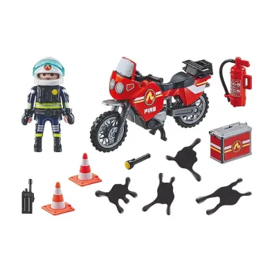 Playmobil Action Heroes Motocykl stra�y po�arnej na miejscu wypadku 71466