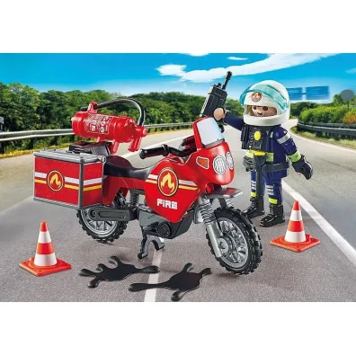 Playmobil Action Heroes Motocykl stra�y po�arnej na miejscu wypadku 71466