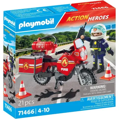 Playmobil Action Heroes Motocykl stra�y po�arnej na miejscu wypadku 71466
