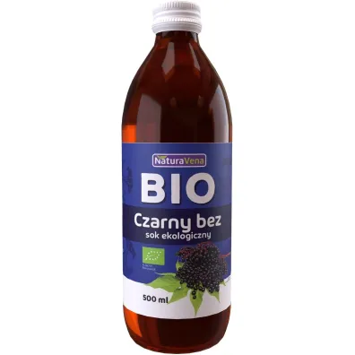 NaturaVena Sok z czarnego bzu 100 % (uszkodzone opakowanie) 500 ml Bio