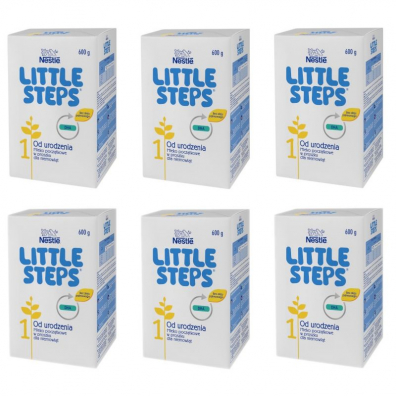 Nestle Little Steps 1 Mleko pocztkowe dla niemowlt od urodzenia Zestaw 6 x 600 g