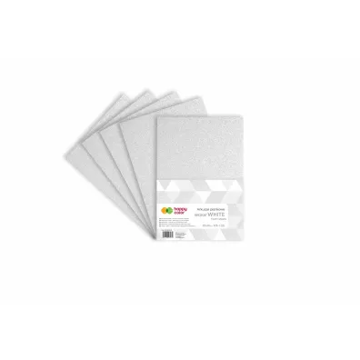 Happy Color Arkusze piankowe brokatowe A4 bia�e 5 szt.