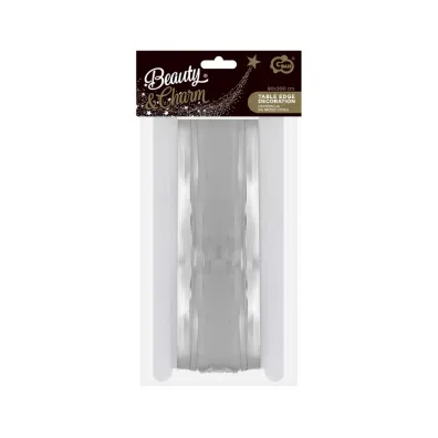 Godan Dekoracja na brzeg sto�u B&C fr�dzle srebrna 80x300cm