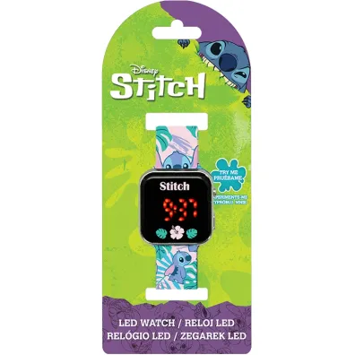 Zegarek LED z kalendarzem Stitch LAS4091