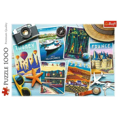 Puzzle 1000 el. Wakacyjne poczt�wki Trefl