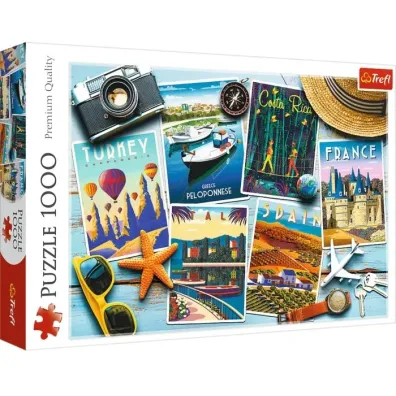 Puzzle 1000 el. Wakacyjne poczt�wki Trefl