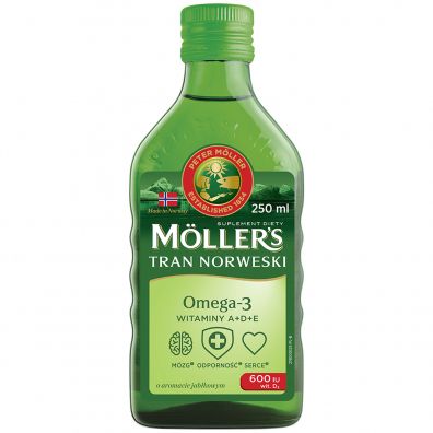 Moller`s Tran norweski suplement diety Jabłko 250 ml