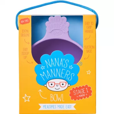 Nana`s Manners Etap 1, Miska silikonowa z przyssawk� i uchwytem, fioletowa