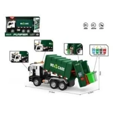Auto �mieciarka zielona 1:10 �wiat�o d�wi�k Madej