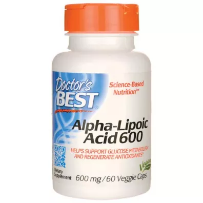 Doctors Best ALA - kwas alfa liponowy 600 mg Suplement diety 60 kaps.