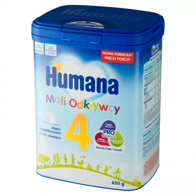 Humana 4 Mali Odkrywcy Napj mleczny w proszku po 24. miesicu zestaw 4 x 650 g