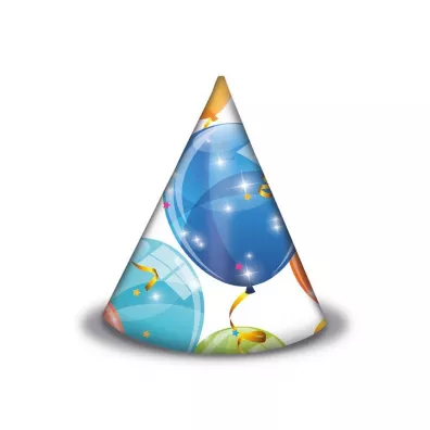 Godan Czapeczki papierowe Sparkling Balloons 6 szt.