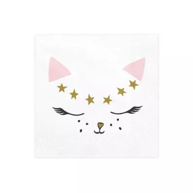 PartyDeco Serwetki Kotek 33 x 33 cm
