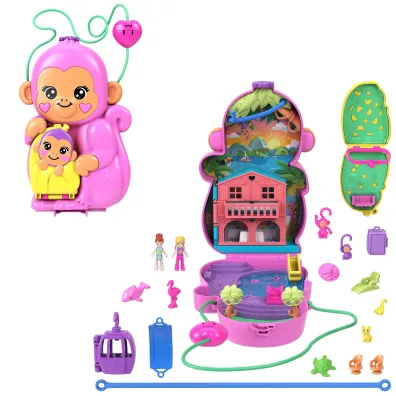 Polly Pocket. Kompaktowa torebka Urocze ma�pki Mattel