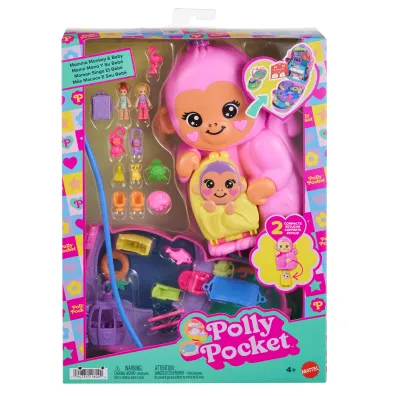 Polly Pocket. Kompaktowa torebka Urocze ma�pki Mattel
