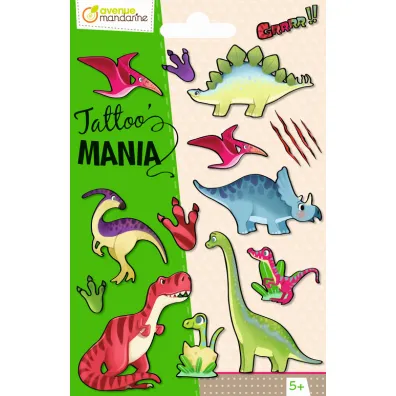 Tatua�e zmywalne Dinozaury Avenue Mandarine