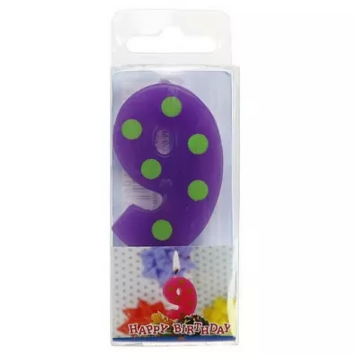 Godan �wieczka cyferka piker grochy 9 - 6cm