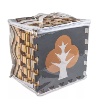 Mata edukacyjna piankowa puzzle brzowa 143 x 143 cm 36 elementw