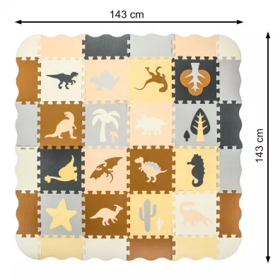 Mata edukacyjna piankowa puzzle brzowa 143 x 143 cm 36 elementw