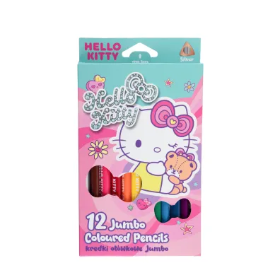 Patio Kredki o��wkowe tr�jk�tne Jumbo Hello Kitty 12 kolor�w
