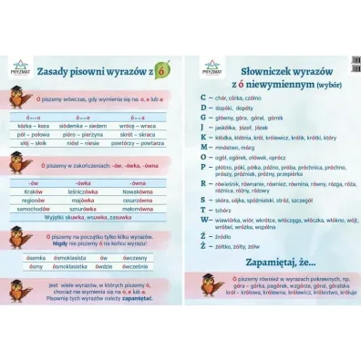 Plansza ortograficzna "Zasady pisowni wyraz�w z �"